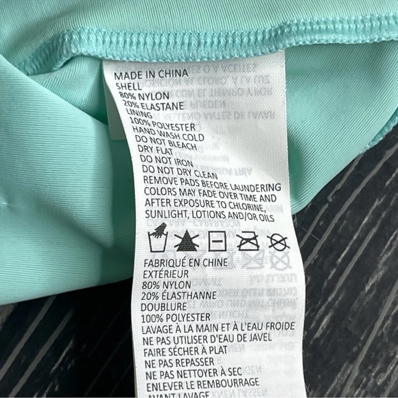 PrAna Makoa Tankini Swim Top Size XS Blue Colorblock Tie Back Stretch Logo NEW - Picture 9 of 10